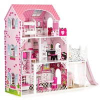 casuta de papusi din lemn natural fara margini ascutite quotisp likesmart new jersey residencequot cu 3 etaje 7 camere si 16 piese de mobilier tobogan gratar 90 cm inaltime white pink imagen 41_0_
0