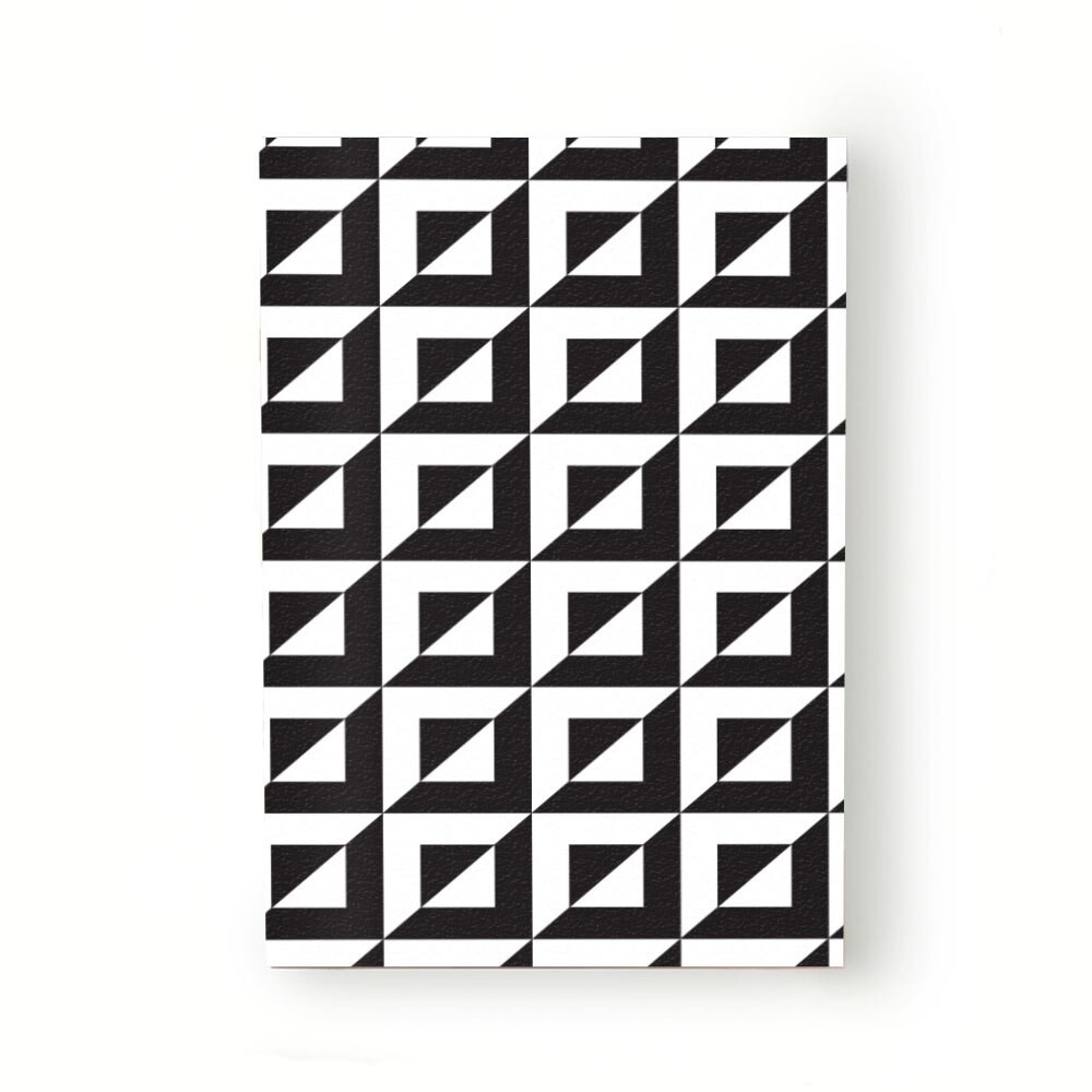 Caiet tip Agenda Heartwork cu muchie cusuta, Geometric reflexie alb negru, Latime 140 mm x Inaltime 200 mm