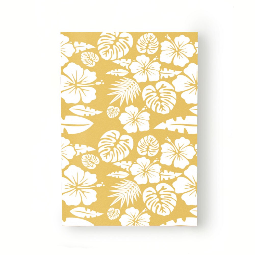 Caiet tip Agenda Heartwork cu muchie cusuta, Natura tropicala fundal galben, Latime 140 mm x Inaltime 200 mm