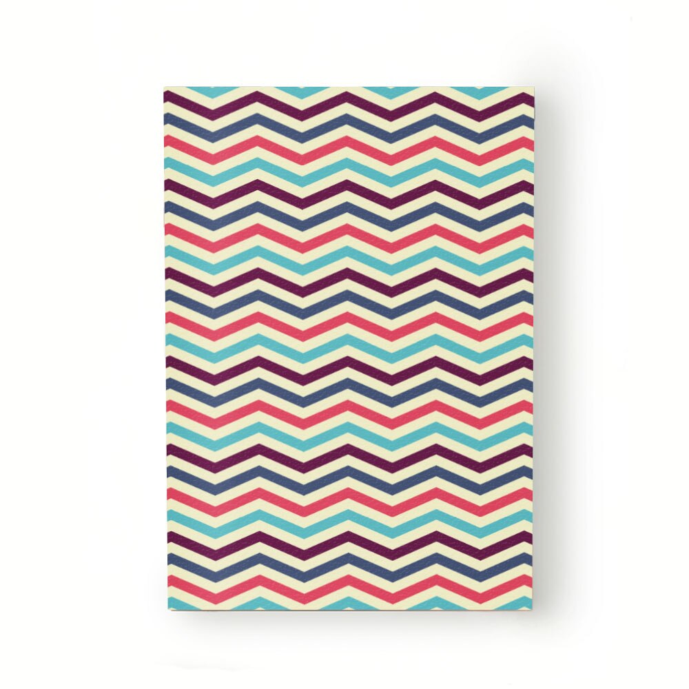 Caiet tip Agenda Heartwork cu muchie cusuta, Linii culori vintage, Latime 140 mm x Inaltime 200 mm