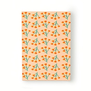 Caiet tip Agenda Heartwork cu muchie cusuta, Floricele portocalii, Latime 140 mm x Inaltime 200 mm Caiet tip Agenda Heartwork cu muchie cusuta, Floricele portocalii, Latime 140 mm x Inaltime 200 mm