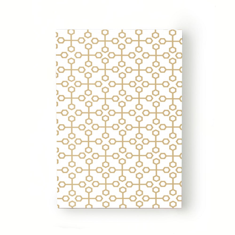 Caiet tip Agenda Heartwork cu muchie cusuta, Geometric hexagon auriu, Latime 140 mm x Inaltime 200 mm