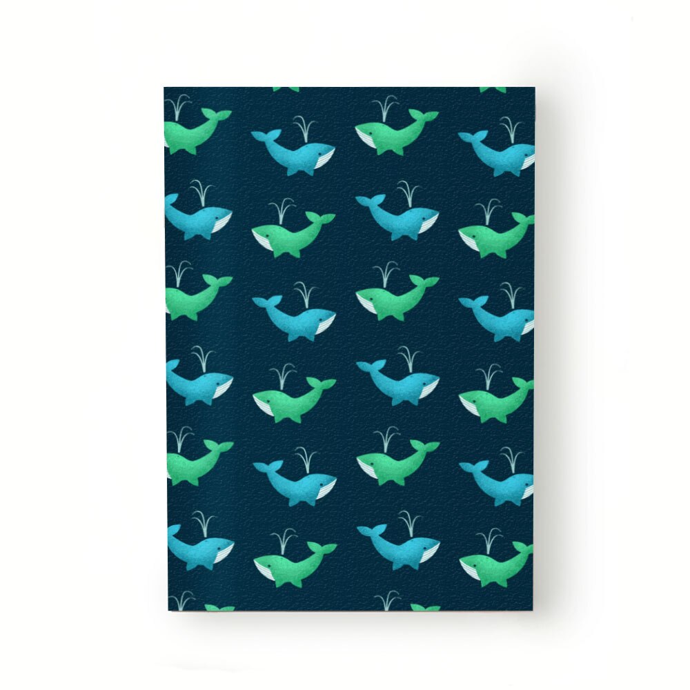 Caiet tip Agenda Heartwork cu muchie cusuta, Balene albastre si verzi, Latime 140 mm x Inaltime 200 mm