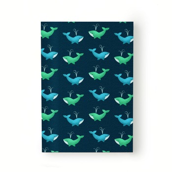 Caiet tip Agenda Heartwork cu muchie cusuta, Balene albastre si verzi, Latime 140 mm x Inaltime 200 mm Caiet tip Agenda Heartwork cu muchie cusuta, Balene albastre si verzi, Latime 140 mm x Inaltime 200 mm