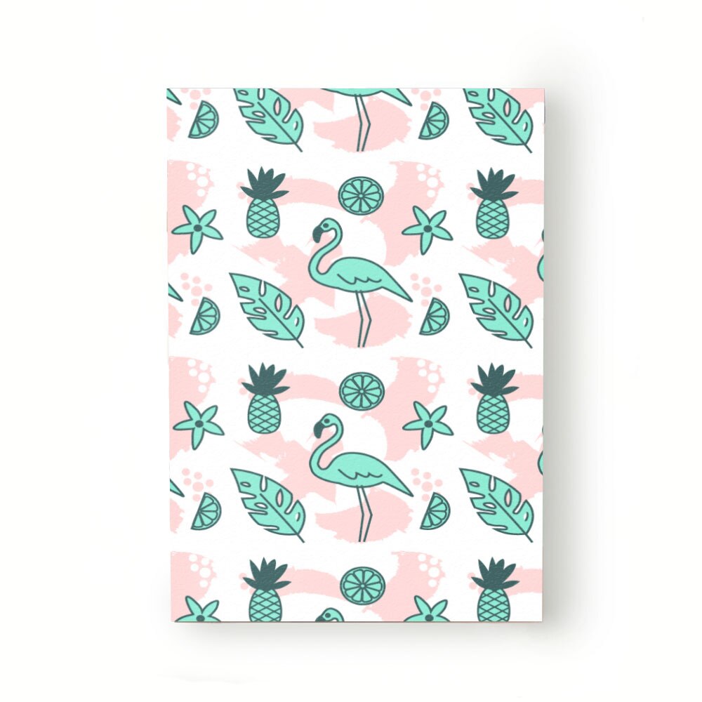 Caiet tip Agenda Heartwork cu muchie cusuta, Flamingo verde tropical, Latime 140 mm x Inaltime 200 mm