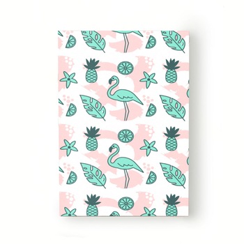 Caiet tip Agenda Heartwork cu muchie cusuta, Flamingo verde tropical, Latime 140 mm x Inaltime 200 mm Caiet tip Agenda Heartwork cu muchie cusuta, Flamingo verde tropical, Latime 140 mm x Inaltime 200 mm