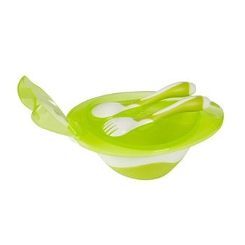 Set 3 piese castron si tacamuri BabyOno 1064, Verde 6+ luni Set 3 piese castron si tacamuri BabyOno 1064, Verde 6+ luni