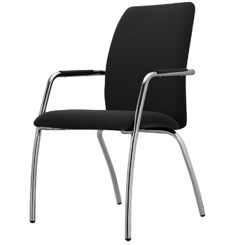 Scaun vizitator TRAFFIC CHAIRS SIT 4 GRANDE, tapiterie textil, negru, sezut si spatar tapitat, cadru complet cromat Scaun vizitator TRAFFIC CHAIRS SIT 4 GRANDE, tapiterie textil, negru, sezut si spatar tapitat, cadru complet cromat
