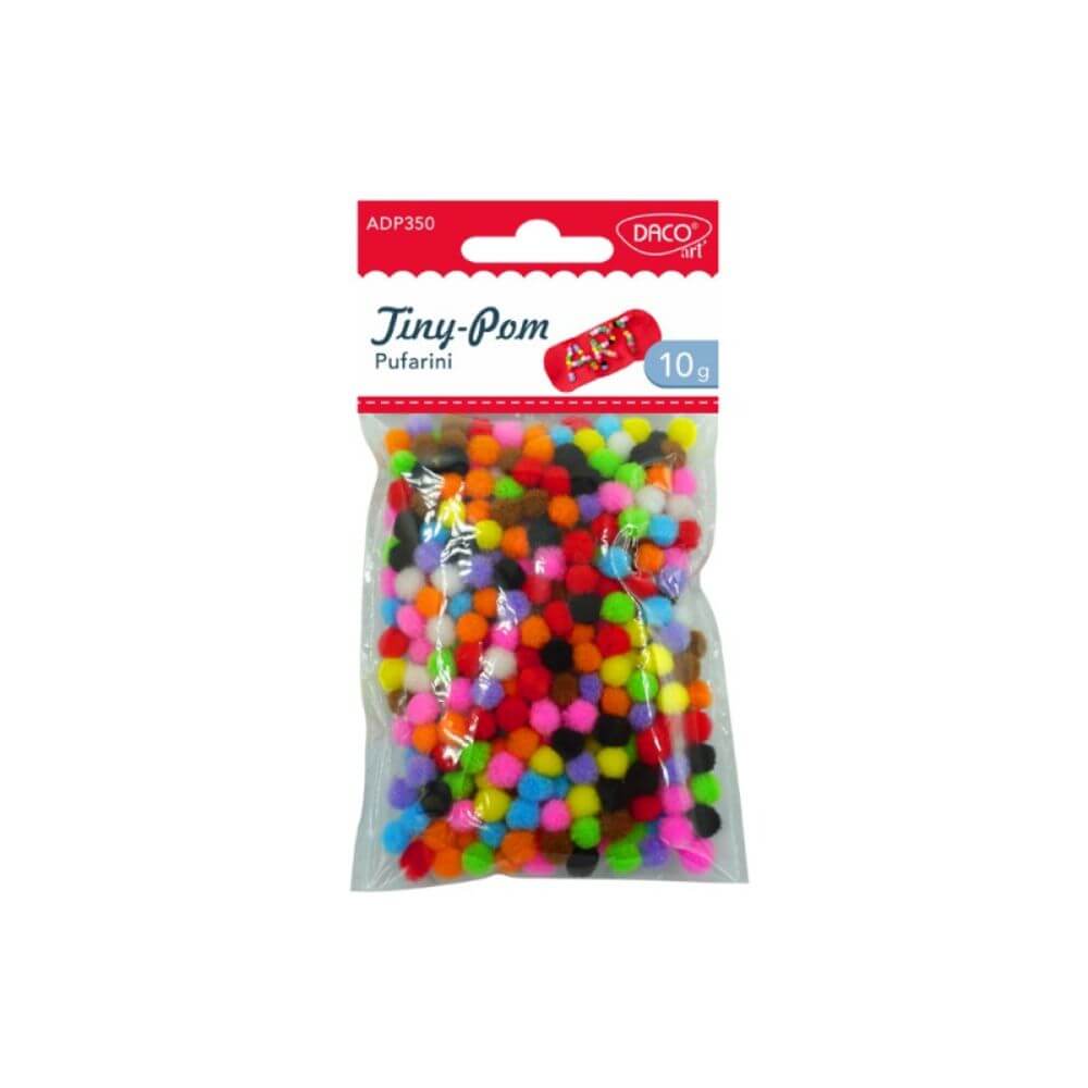 Pom Pom DACO, Model Pufarini, Dimensiune 6 mm, Multicolor