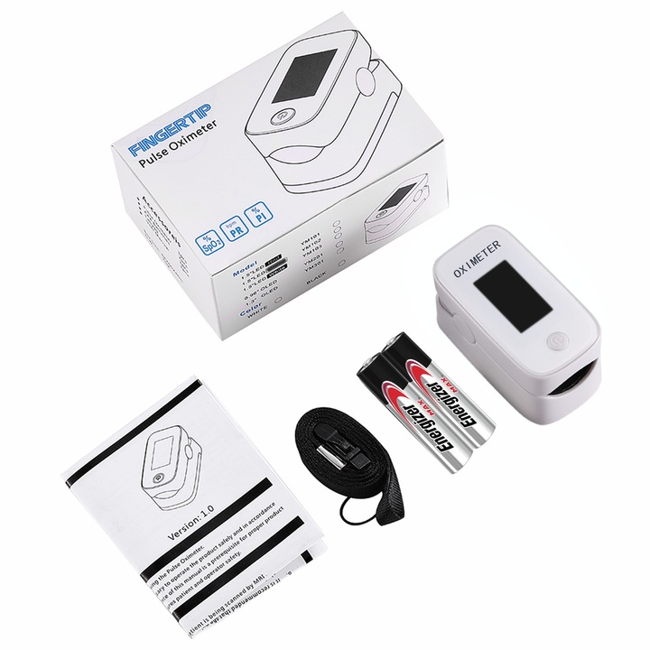 Pulsoximetru de deget FINGERTIP YM201, afisaza Saturatia SpO2, Pulsul si Indicele de Perfuzie PI