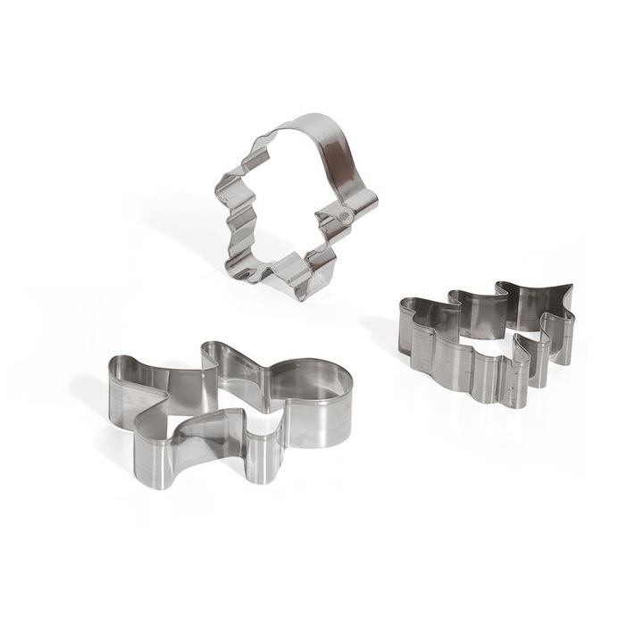 Forma metalice, Zola®, pentru biscuiti, 3 bucati, model de Craciun