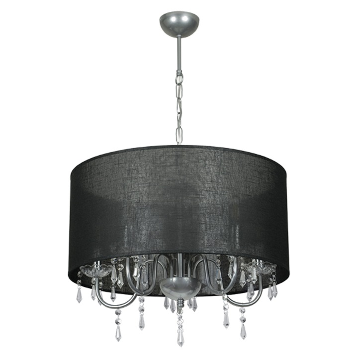 Полилей Lightstyle Навона Камелот Черен, 5xE14, Хром