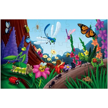 Puzzle gigant de podea cu 48 de piese de carton groase si rezistente vopsite luciox si non toxic pentru copii, Insectele Puzzle gigant de podea cu 48 de piese de carton groase si rezistente vopsite luciox si non toxic pentru copii, Insectele