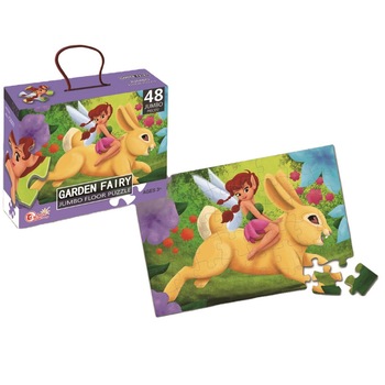 Puzzle gigant de podea cu 48 de piese de carton groase si rezistente vopsite luciox si non toxic pentru copii, Iepurasul Puzzle gigant de podea cu 48 de piese de carton groase si rezistente vopsite luciox si non toxic pentru copii, Iepurasul