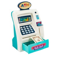 Jucarie interactiva ATM bancomat cu functii reale si sunete, albastru