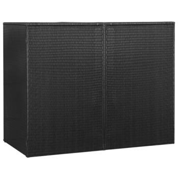 Magazie de pubele dubla, vidaXL, Poliratan, 153 x 78 x 120 cm, Negru Magazie de pubele dubla, vidaXL, Poliratan, 153 x 78 x 120 cm, Negru