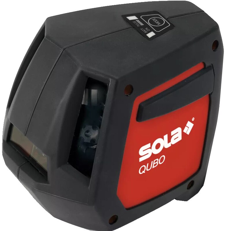 Nivela laser cu 3 linii, masurare in plan orizontal si vertical, raza de culoare rosie, SOLA tip QUBO PROFESSIONAL + Accesorii