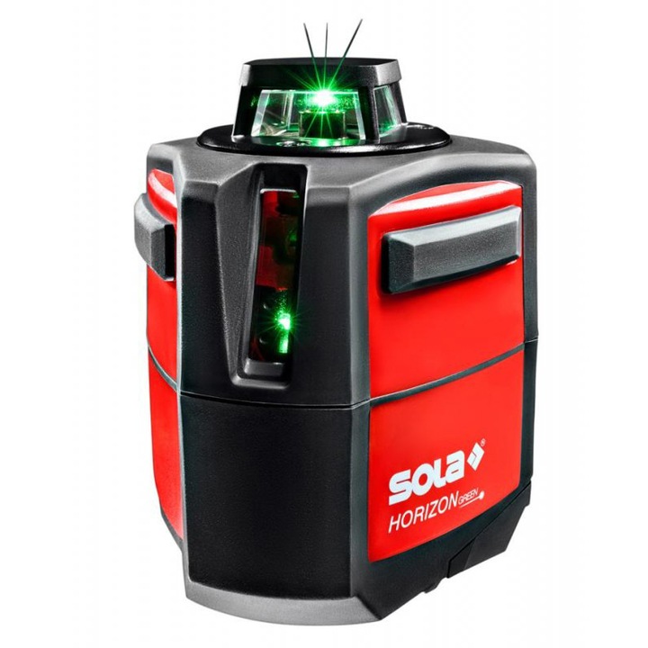 Nivela laser cu masurare in plan circular orizontal si vertical, raza de culoare verde, SOLA tip HORIZON GREEN BASIC