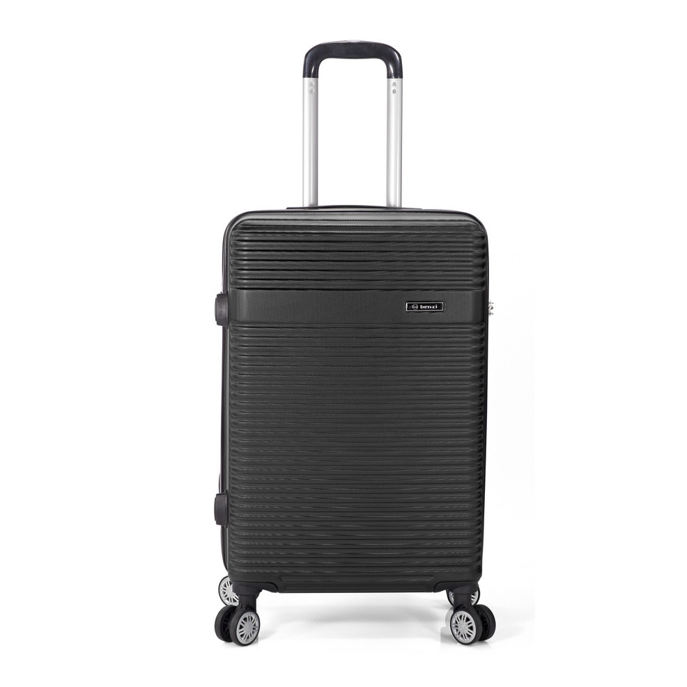 Troler Mediu, ABS, 4 Roti, BENZI, BZ 5418 - 65 cm, Negru