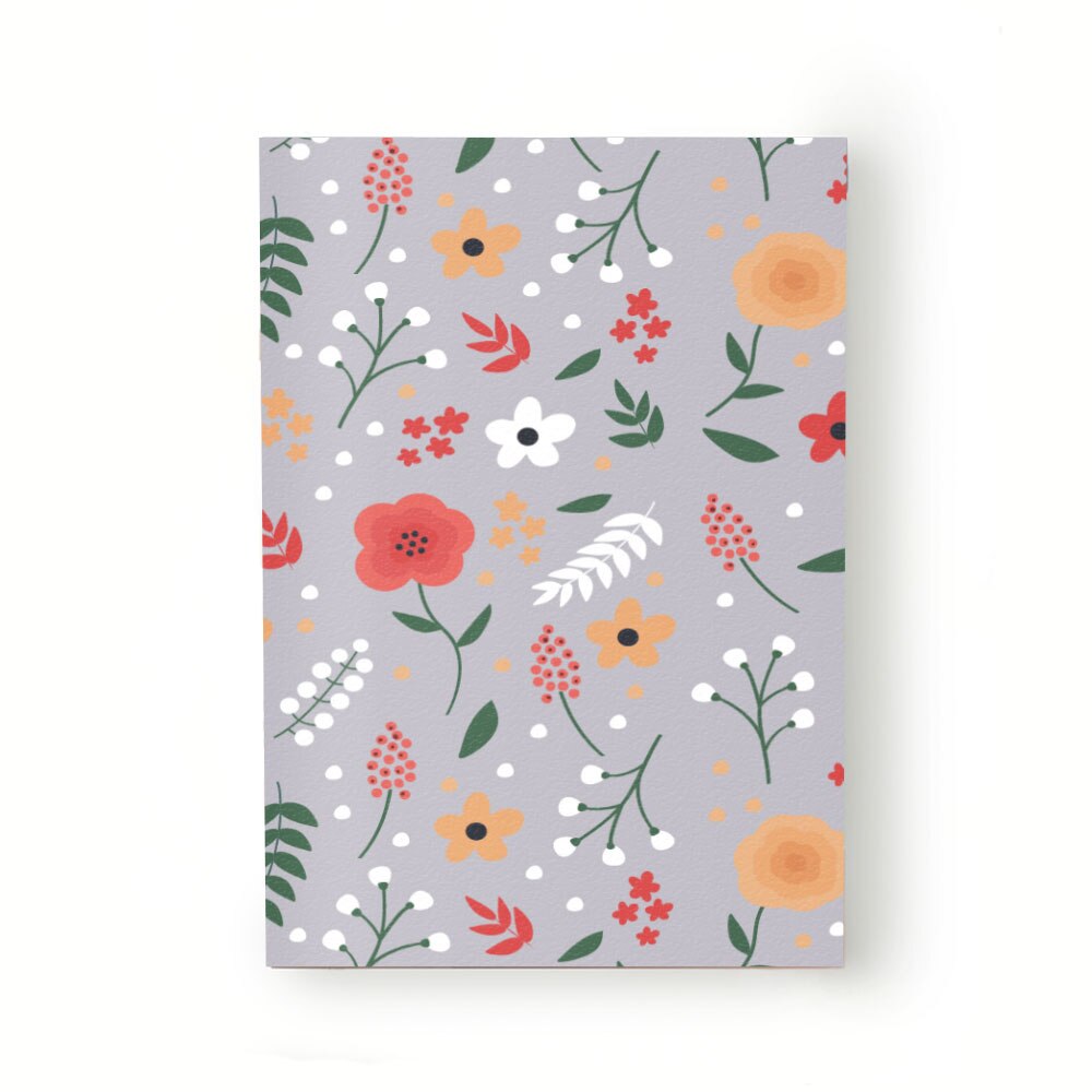 Caiet tip Agenda Heartwork cu muchie cusuta, Elemente naturale flori mov, Latime 140 mm x Inaltime 200 mm