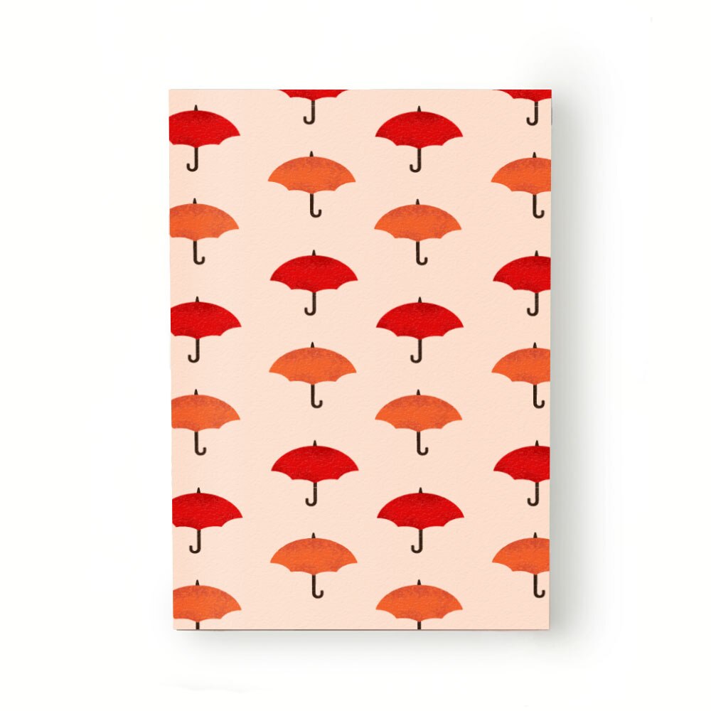 Caiet tip Agenda Heartwork cu muchie cusuta, Umbrele rosii, Latime 140 mm x Inaltime 200 mm