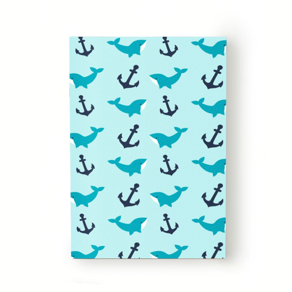 Caiet tip Agenda Heartwork cu muchie cusuta, Delfini si ancore, Latime 140 mm x Inaltime 200 mm
