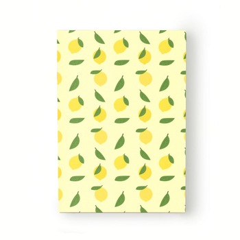Caiet tip Agenda Heartwork cu muchie cusuta, Fructe lamaie si frunze, Latime 140 mm x Inaltime 200 mm Caiet tip Agenda Heartwork cu muchie cusuta, Fructe lamaie si frunze, Latime 140 mm x Inaltime 200 mm