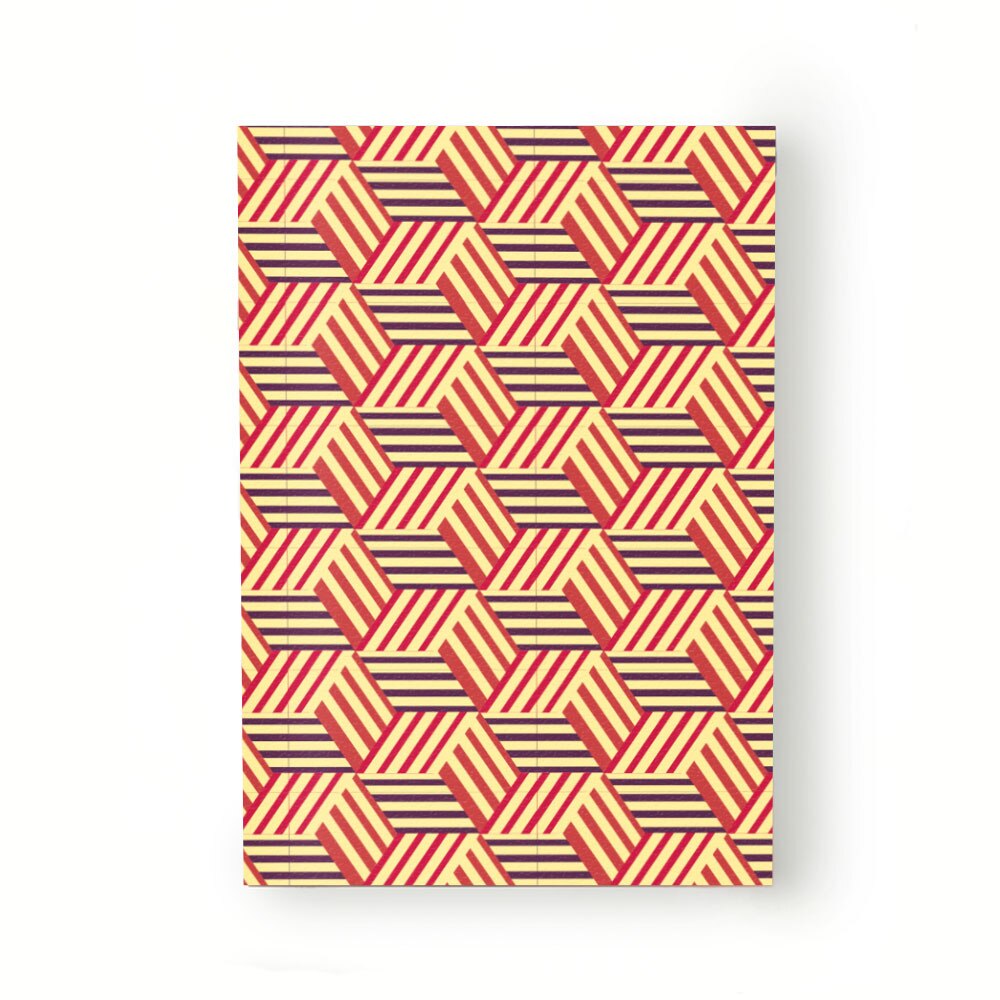 Caiet tip Agenda Heartwork cu muchie cusuta, Cuburi linii paralele portocaliu, Latime 140 mm x Inaltime 200 mm