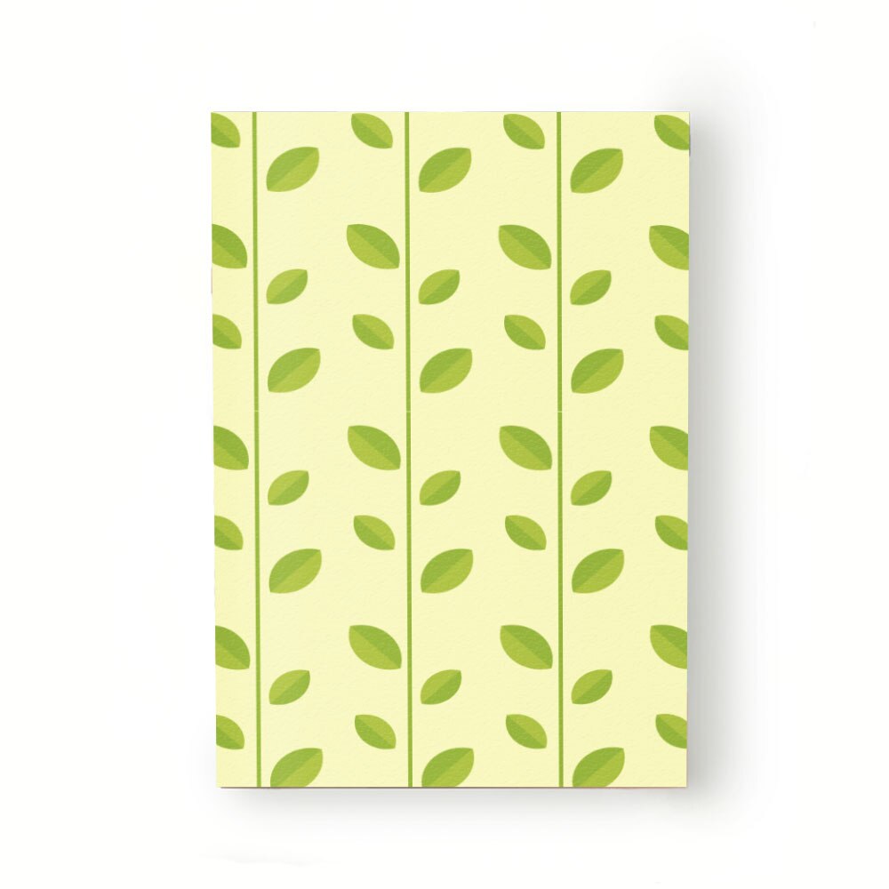 Caiet tip Agenda Heartwork cu muchie cusuta, Frunze fundal galben, Latime 140 mm x Inaltime 200 mm