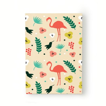 Caiet tip Agenda Heartwork cu muchie cusuta, Elemente tropicale flamingo, Latime 140 mm x Inaltime 200 mm Caiet tip Agenda Heartwork cu muchie cusuta, Elemente tropicale flamingo, Latime 140 mm x Inaltime 200 mm
