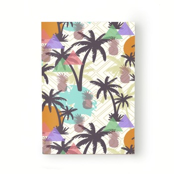 Caiet tip Agenda Heartwork cu muchie cusuta, Tropical elemente geometrice, Latime 140 mm x Inaltime 200 mm Caiet tip Agenda Heartwork cu muchie cusuta, Tropical elemente geometrice, Latime 140 mm x Inaltime 200 mm