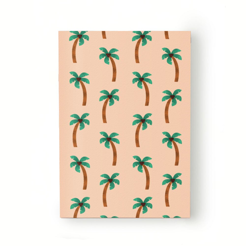 Caiet tip Agenda Heartwork cu muchie cusuta, Palmier fundal portocaliu, Latime 140 mm x Inaltime 200 mm