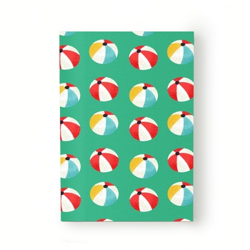 Caiet tip Agenda Heartwork cu muchie cusuta, Mingi de plaja fundal verde, Latime 140 mm x Inaltime 200 mm Caiet tip Agenda Heartwork cu muchie cusuta, Mingi de plaja fundal verde, Latime 140 mm x Inaltime 200 mm