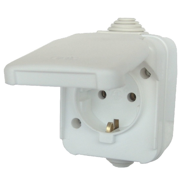 Priza Simpla PT cu Capac EvoTools, CP, 16A, IP 44