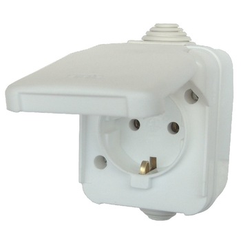 Priza Simpla PT cu Capac EvoTools, CP, 16A, IP 44 Priza Simpla PT cu Capac EvoTools, CP, 16A, IP 44