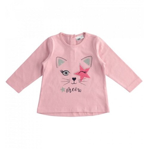 Bluza fete Ido roz cu stea si strasuri