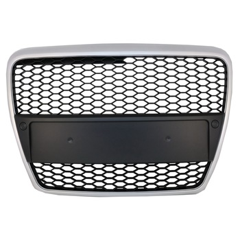 Grila Centrala Fara Emblema compatibil cu Audi A6 4F 4F2 C6 (2004-2011) Limousine Avant RS Design Argintiu Mat Grila Centrala Fara Emblema compatibil cu Audi A6 4F 4F2 C6 (2004-2011) Limousine Avant RS Design Argintiu Mat