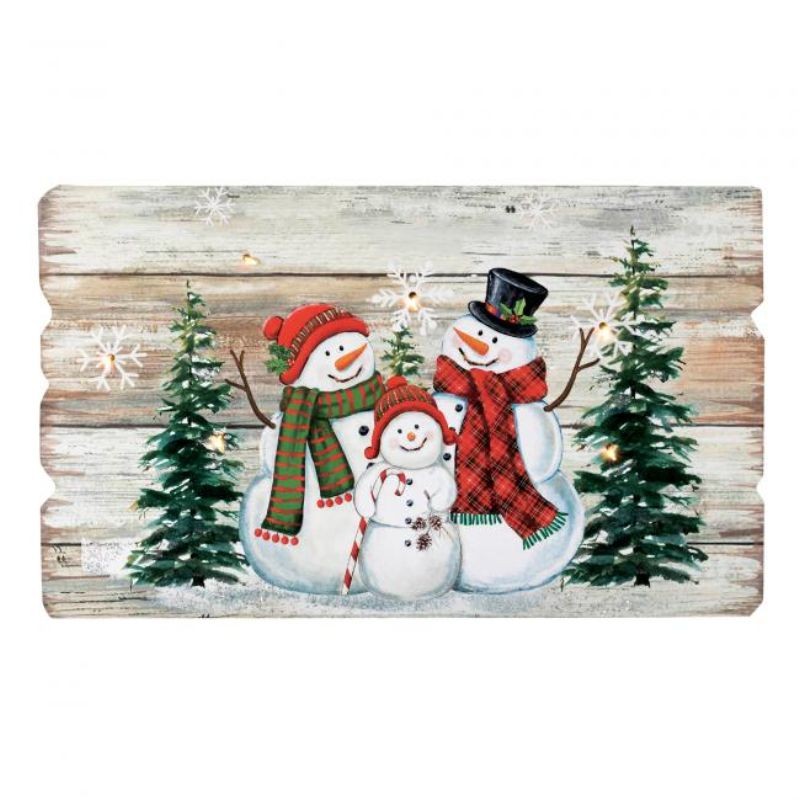 Tablou iluminat LED, Home, peisaj de iarna 40x24 cm, temporizator, alimentare baterii