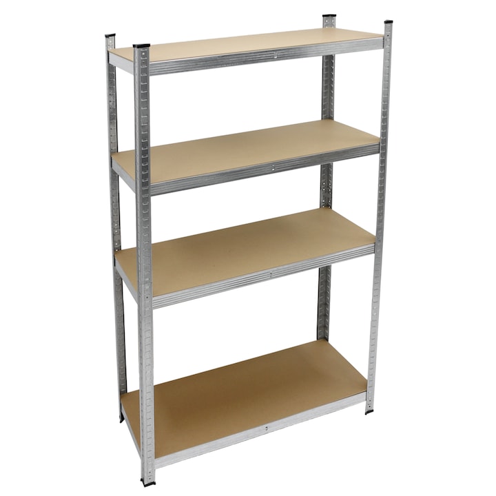 Raft metalic industrial cu 4 polite MDF, ECD Germany, 80 kg/ polita, 160 x 80 x 40 cm