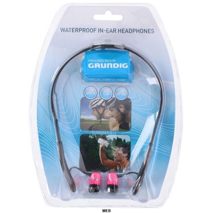Casti Audio Grundig, Waterproof, Jack 3.5 mm, Negru/Roz