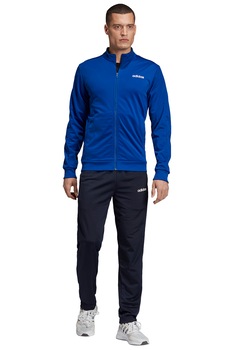 adidas Performance, Trening cu logo Essentials Basics, Negru/Albastru, S adidas Performance, Trening cu logo Essentials Basics, Negru/Albastru, S