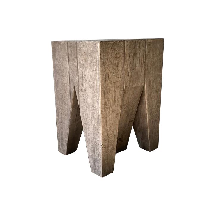 Taburet mic Stejar 5 picioare, SIMEX, gri, dim: 30 x 28 x 42 cm