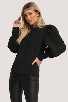 NA-KD, Bluza cu maneci bufante, Negru NA-KD, Bluza cu maneci bufante, Negru