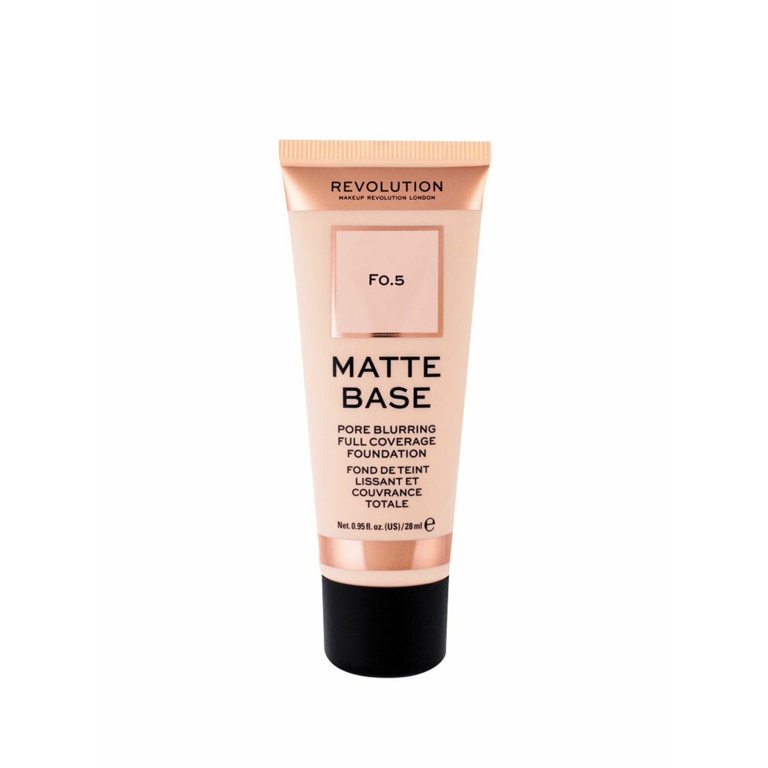 Fond de ten Makeup Revolution Matte Base, F0.5, 28 ml