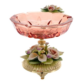 Scrumiera cu Flori Portelan Luxurious 19 cm Scrumiera cu Flori Portelan Luxurious 19 cm