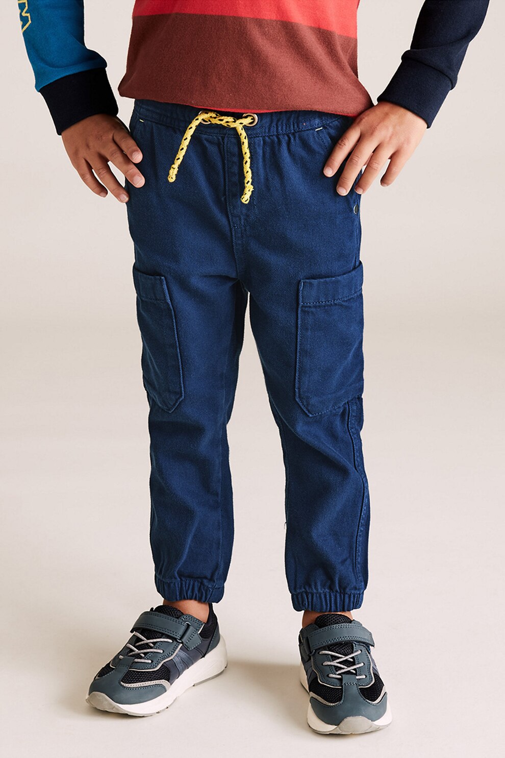 Marks & Spencer, Pantaloni cu buzunare aplicate, Bleumarin, 90-98 CM