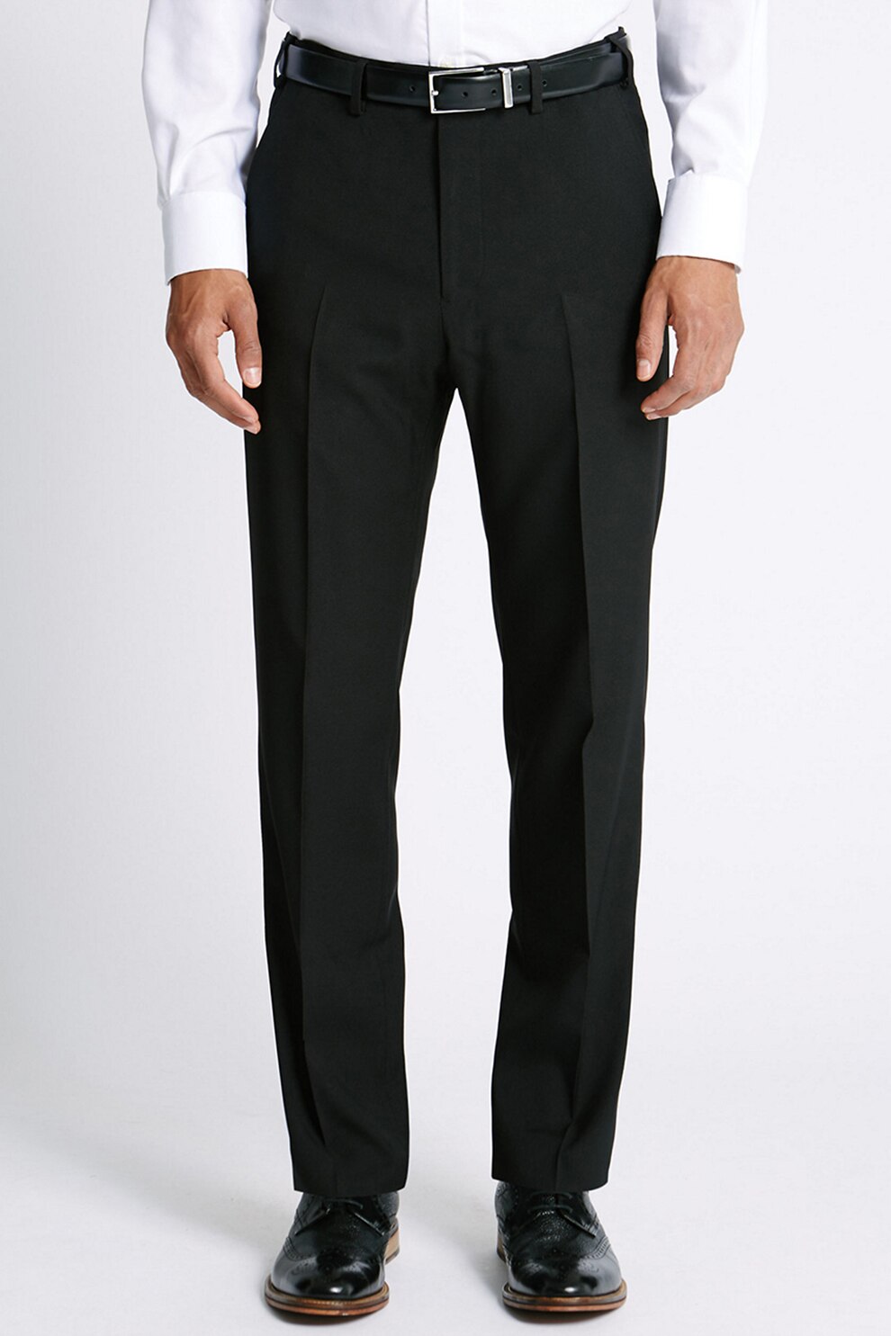 Marks & Spencer, Pantaloni eleganti regular fit, Negru, W34-L33