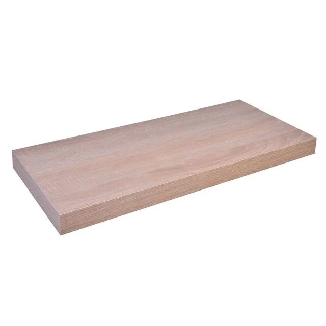 Polita decorativa pentru perete din MDF, model stejar, 60x23.5x3.8 cm, Crem