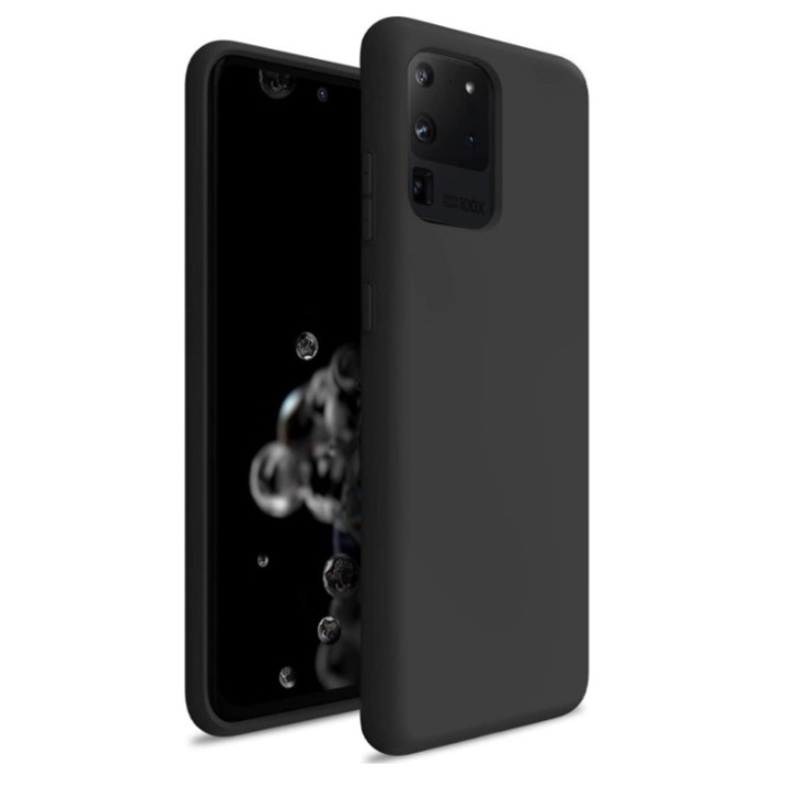 Силиконов Кейс за Samsung Galaxy S20 Ultra, Мек, Черен
