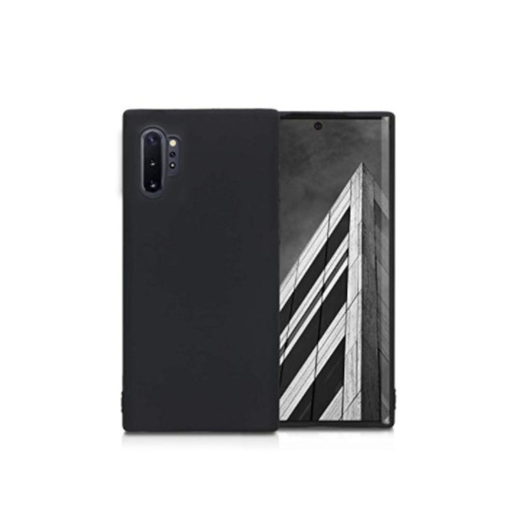 Силиконов Калъф за Samsung Galaxy Note 10 Plus, Удароустойчив, Черен